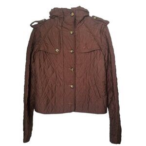 Lilly Pulitzer Brown Quilted Cargo Jacket Size XS